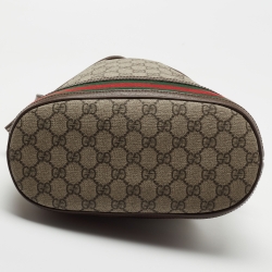 Pre Owned Gucci Beige/Brown GG Supreme Canvas and Leather Ophidia Bucket Bag