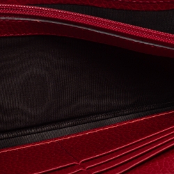 مملوكة مسبقًا Gucci Brown/Red GG Canvas and Leather Flap Continental Wallet