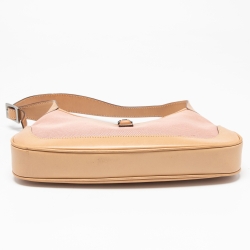 مملوكة مسبقًا Gucci Pink/Beige Canvas and Leather Small Jackie O Hobo
