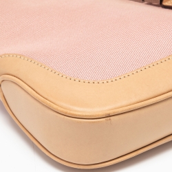 مملوكة مسبقًا Gucci Pink/Beige Canvas and Leather Small Jackie O Hobo