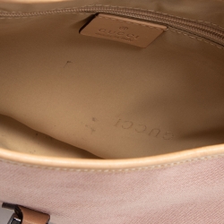 مملوكة مسبقً ا Gucci Pink/Beige Canvas and Leather Small Jackie O Hobo