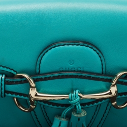 Pre Owned Gucci Turquoise Leather Small Emily Shoulder Bag