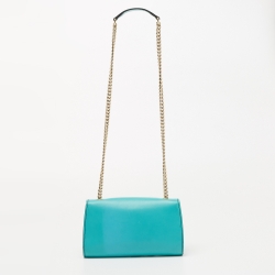 Pre Owned Gucci Turquoise Leather Small Emily Shoulder Bag