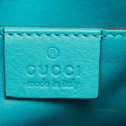Pre Owned Gucci Turquoise Leather Small Emily Shoulder Bag