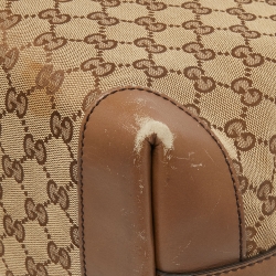 Pre Owned Gucci Beige/Brown GG Canvas and Leather Craft Tote