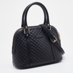 Gucci Black Microguccissima Leather Mini Dome Bag
