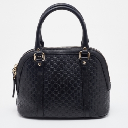 Gucci Black Microguccissima Leather Mini Dome Bag