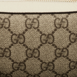 Pre Owned Gucci Beige/Cream GG Supreme Canvas and Leather Mini Ophidia Bag