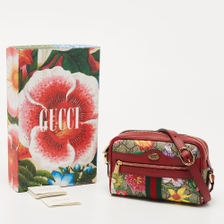 Pre Owned Gucci Multicolor Flora GG Supreme Coated Canvas and Leather Mini Ophidia Crossbody Bag