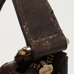 Pre Owned Gucci Beige/Brown GG Canvas and Leather Vintage Web Hobo