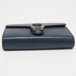 Gucci Navy Blue Leather Dionysus Wallet On Chain