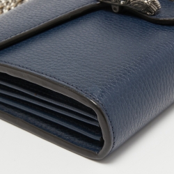 Gucci Navy Blue Leather Dionysus Wallet On Chain