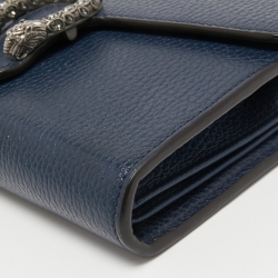 Gucci Navy Blue Leather Dionysus Wallet On Chain