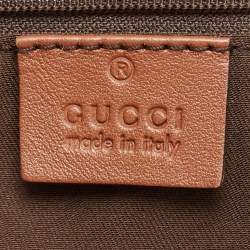 Pre Owned Gucci Brown/Beige GG Canvas and Leather Large Sukey Tote