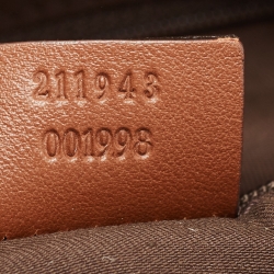 Pre Owned Gucci Brown/Beige GG Canvas and Leather Large Sukey Tote