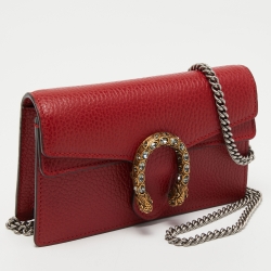 Gucci Red Leather Super Mini Dionysus Crossbody Bag