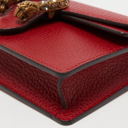 Gucci Red Leather Super Mini Dionysus Crossbody Bag