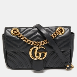 Gucci Black Matelassé Leather Mini GG Marmont Shoulder Bag Gucci | TLC