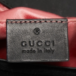 Pre Owned Gucci Black Matelasse Velvet Mini GG Marmont Shoulder Bag