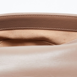 Pre Owned Gucci Beige Matelasse Leather Small GG Marmont Top Handle Bag