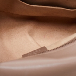 Pre Owned Gucci Beige Matelasse Leather Small GG Marmont Top Handle Bag