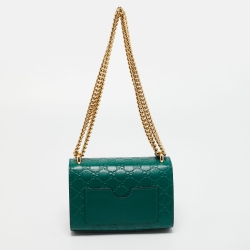 Gucci Green Guccissima Leather Small Padlock Shoulder Bag