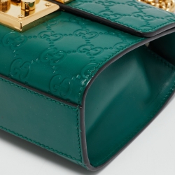 Gucci Green Guccissima Leather Small Padlock Shoulder Bag