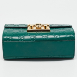Gucci Green Guccissima Leather Small Padlock Shoulder Bag