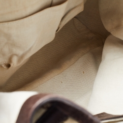 Pre Owned Gucci Beige/Ebony GG Canvas and Leather Techno Horsebit Flap Bag