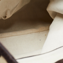 Pre Owned Gucci Beige/Ebony GG Canvas and Leather Techno Horsebit Flap Bag