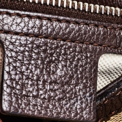 Pre Owned Gucci Beige/Ebony GG Canvas and Leather Techno Horsebit Flap Bag