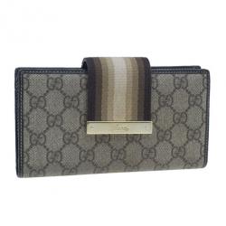 Pre Owned Gucci Brown Monogram Canvas Continental Wallet