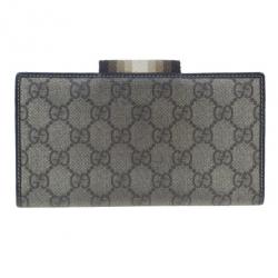 Pre Owned Gucci Brown Monogram Canvas Continental Wallet