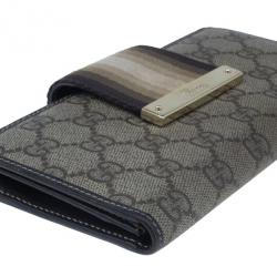 Pre Owned Gucci Brown Monogram Canvas Continental Wallet