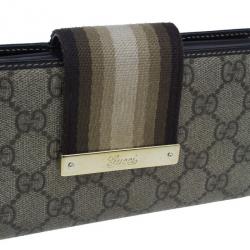 Pre Owned Gucci Brown Monogram Canvas Continental Wallet