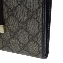 Pre Owned Gucci Brown Monogram Canvas Continental Wallet