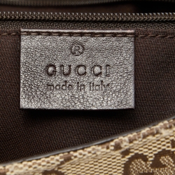Gucci Beige/Brown GG Canvas and Leather New Ladies Web Hobo