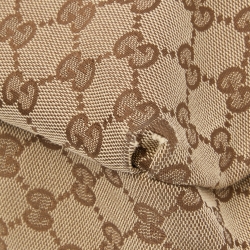 Gucci Beige/Brown GG Canvas and Leather New Ladies Web Hobo