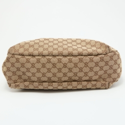 Gucci Beige/Brown GG Canvas and Leather New Ladies Web Hobo
