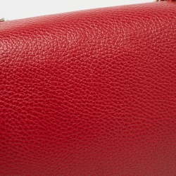 Pre Owned Gucci Red Leather Dollar Interlocking Shoulder Bag