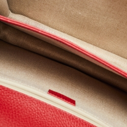 Pre Owned Gucci Red Leather Dollar Interlocking Shoulder Bag