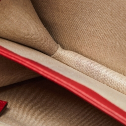 Pre Owned Gucci Red Leather Dollar Interlocking Shoulder Bag