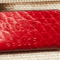 Pre Owned Gucci Red Leather Dollar Interlocking Shoulder Bag