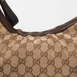Pre Owned Gucci Beige/Black GG Canvas Interlocking G Medium Hobo 