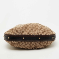 Pre Owned Gucci Beige/Black GG Canvas Interlocking G Medium Hobo 