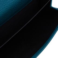 Gucci Blue Leather Belt Motif Continental Wallet