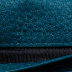 Gucci Blue Leather Belt Motif Continental Wallet
