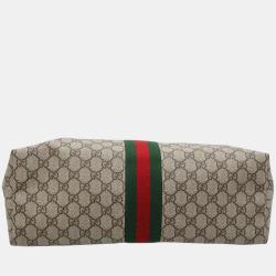 Pre Owned Gucci Beige/Brown GG Supreme Coated Canvas Leather Ophidia Tote Bag 