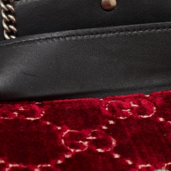 Gucci Red GG Velvet and Patent Leather Super Mini Dionysus Crossbody Bag
