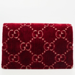 Gucci Red GG Velvet and Patent Leather Super Mini Dionysus Crossbody Bag